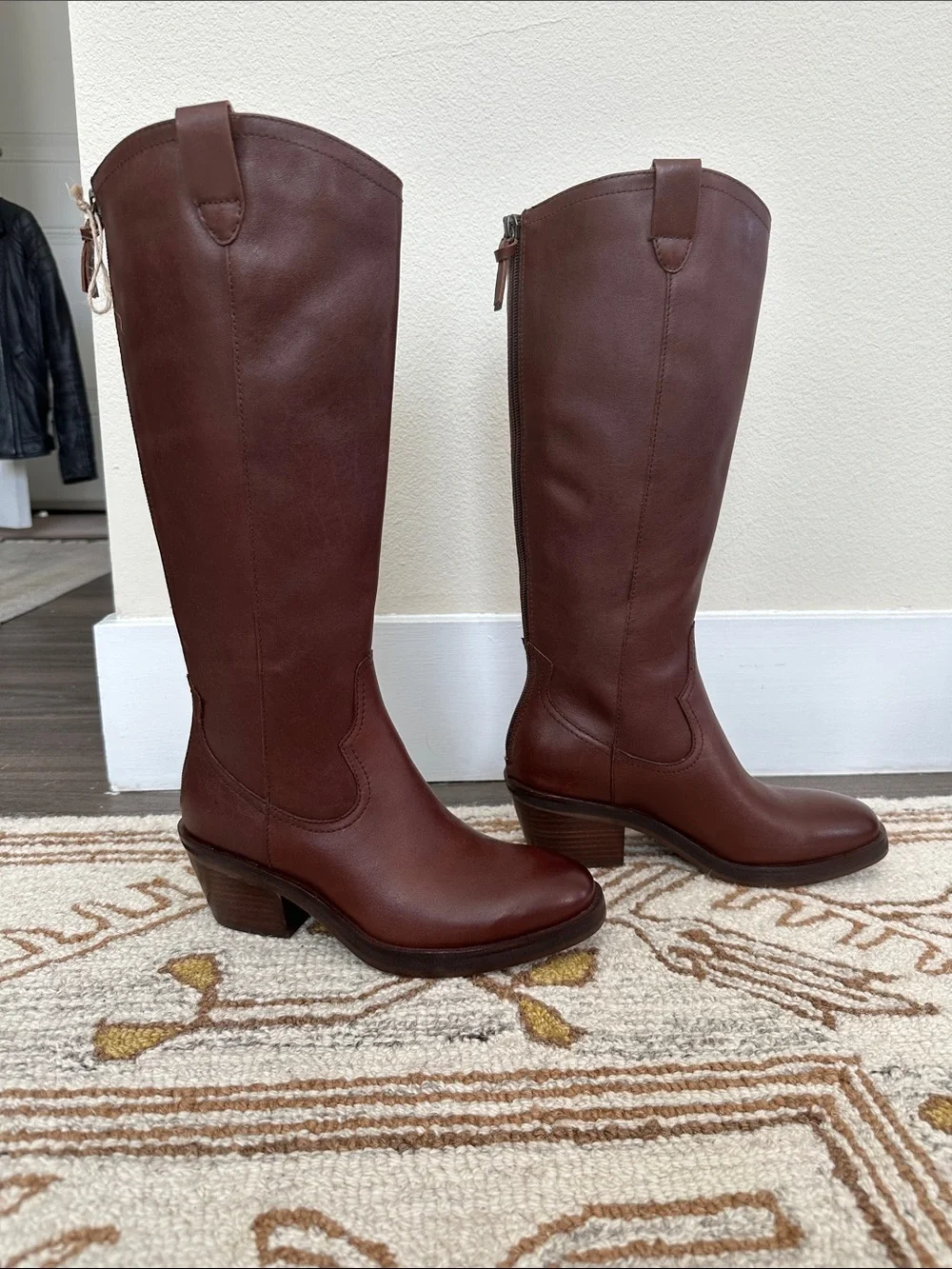 Women's Knee High Brown Leather Riding Boots